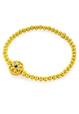nice little 24k pure gold fortune beads childrens bracelet